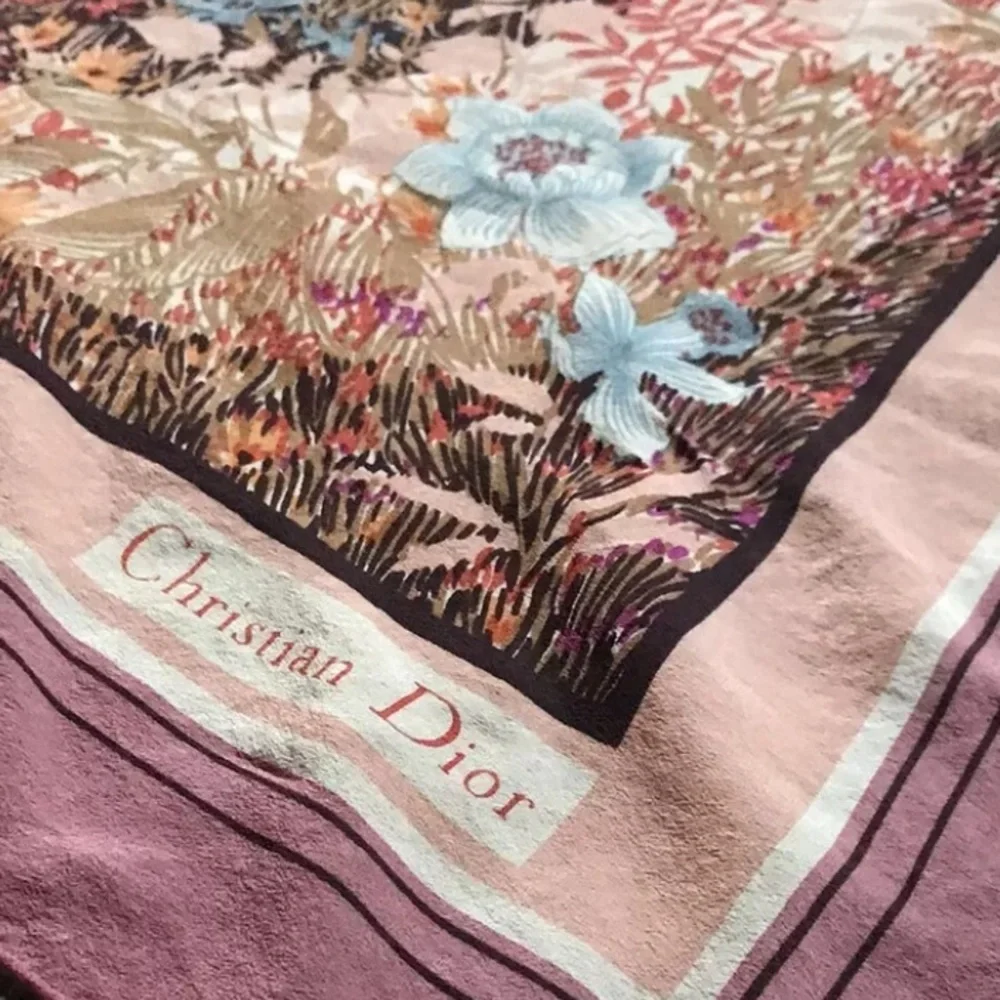 🎆very RARE Vintage CHRISTIAN DIOR silk scarf made in France